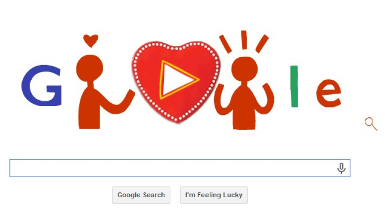 Google sarbatoreste Valentine's Day printr-un logo care ii invita pe utilizatori sa ofere ciocolata Imagine