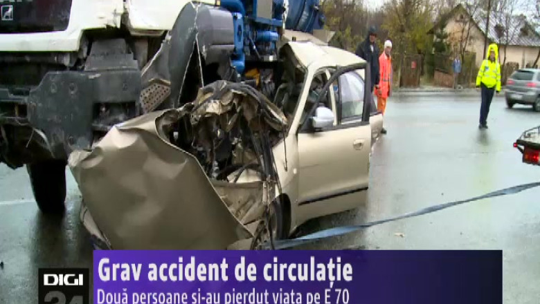 Grav accident de circulatie. Doua persoane si-au pierdut viata pe E70   Imagine