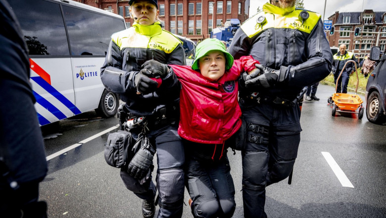 Greta Thunberg a fost arestata la un protest pro-palestinian Imagine