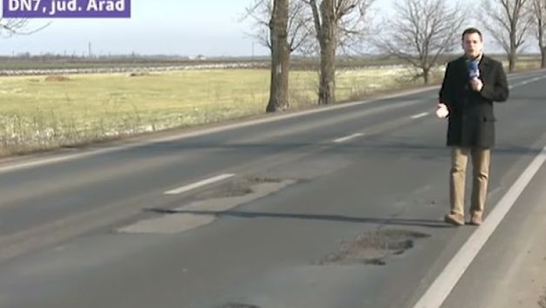 Gropile de pe DN7 fac parte din peisaj. E dezastru, spun soferii Imagine