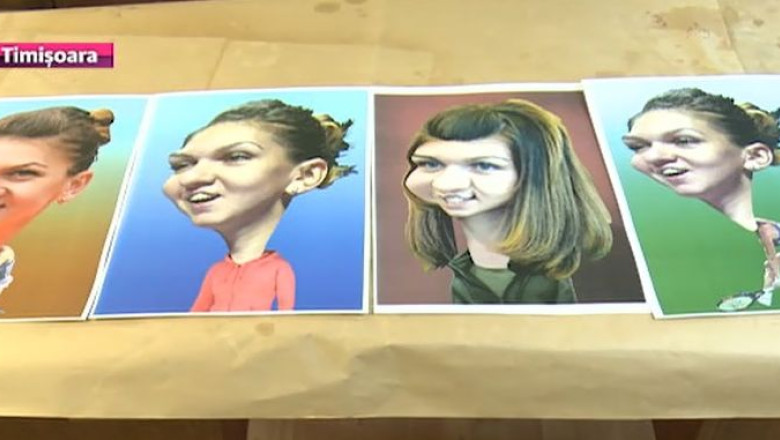 Halep, in viziunea caricaturistului de Cartea Recordurilor Imagine