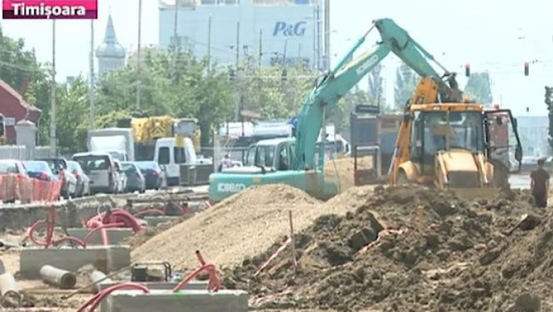 Haos din cauza santierului, pe strada Stefan cel Mare din Timisoara Imagine