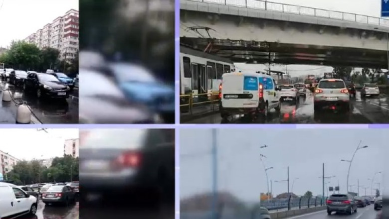 Haos in transportul public din Bucuresti din cauza ploii. Troleibuzele si tramvaiele sunt blocate in mai multe zone Imagine