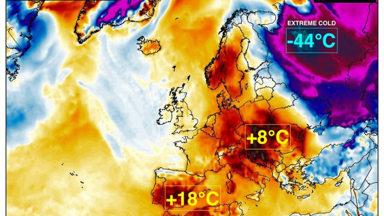 HARTA extremelor meteo. Diferente de temperatura de 60 de grade intre Rusia si vestul Europei Imagine