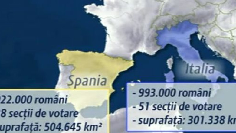 HARTA votului din diaspora. Cele mai multe sectii de votare sunt in Italia, Spania si SUA Imagine