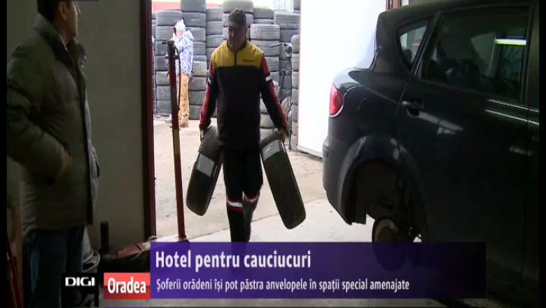 Hotel pentru cauciucuri. Soferii oradeni isi pot pastra anvelopele in spatii special amenajate Imagine
