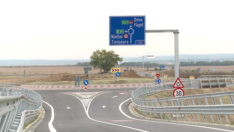 Iarna vine, in vestul tarii, cu noi kilometri de autostrada. Lotul 1 al drumului rapid dintre Lugoj si Deva e aproape gata Imagine