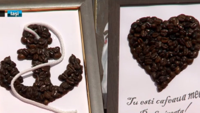 IASI. Solutie inedita pentru a-si castiga existenta. Doi soti someri fac picturi din boabe de cafea Imagine
