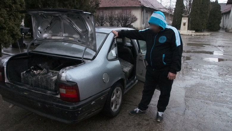 Iesean prins in trafic cu masina plina cu tigari de contrabanda Imagine