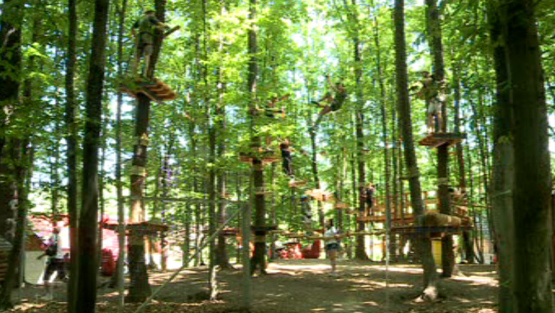 Iesenii au umplut bazele de agrement. Temerarii au ales trasee prin padure si tiroliana Imagine