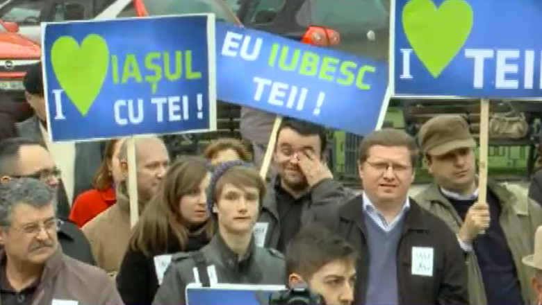 Iesenii fac un nou miting pentru replantarea teilor  Imagine