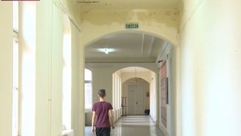 Igrasia, arta in scoala. Etajul doi al Colegiului National „C.D. Loga“ este „decorat“ de ploi Imagine