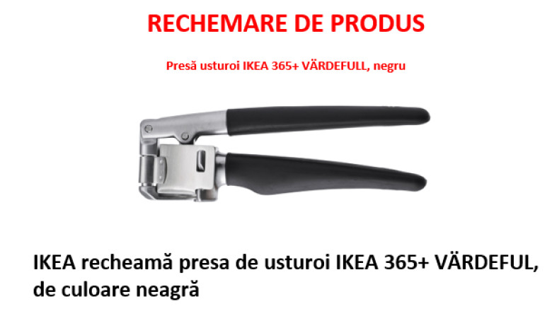 IKEA retrage din magazine o presa de usturoi, din cauza riscului de desprindere a pieselor metalice. Clientii, sfatuiti sa o returneze Imagine