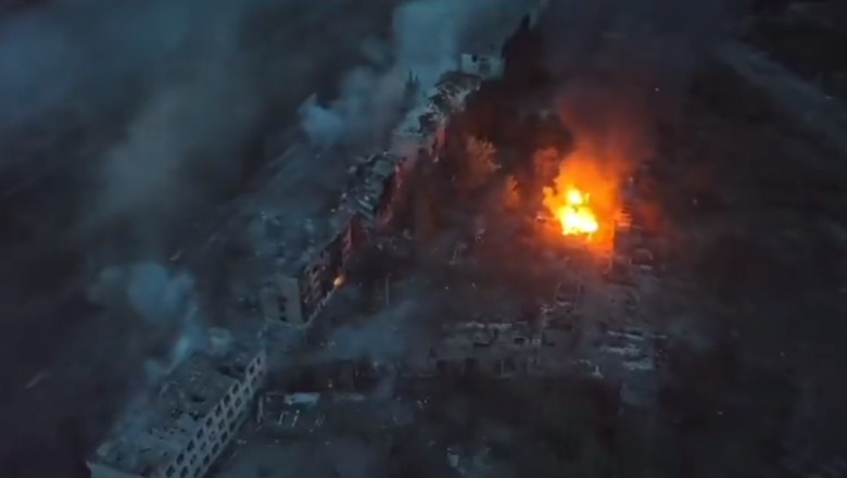 Imagini apocaliptice din Bakhmut. Orasul este distrus de bombardamente. Rusii ar folosi drone iraniene Imagine