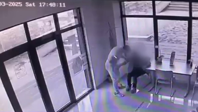 Imagini cu momentul in care un jandarm aflat in timpul liber a prins un barbat care a incercat sa intre prin efractie Imagine