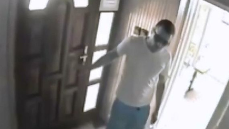 Imagini de pe camera de supraveghere: autorul unei tentative de jaf la o banca din Ungaria, cautat in Romania, in Timis Imagine