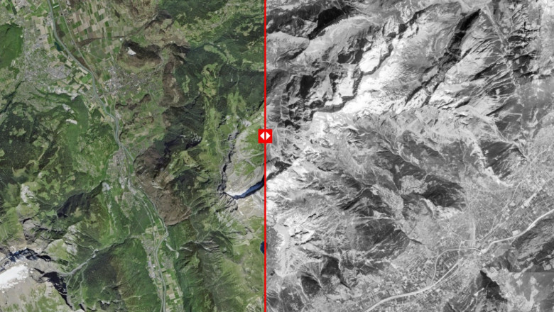 Imagini din satelit. Zapada din Alpi dispare rapid, tendinta este ingrijoratoare Imagine