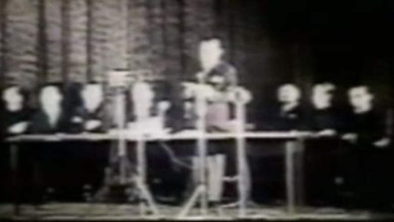 Imagini document. Discursul lui Gheorghe Tatarescu, ministru liberal in Guvernul Groza Imagine