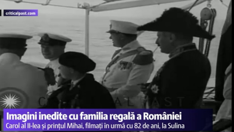Imagini inedite. Regele Mihai si tatal sau, regele Carol al-II-lea, filmati in urma cu 82 de ani, la Sulina Imagine