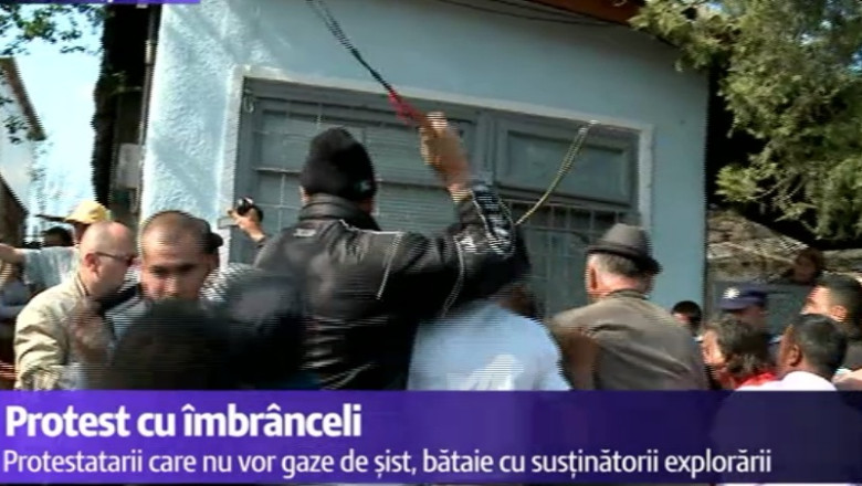 Imbranceli intre sustinatorii si adversarii gazelor de sist la Bacesti, in judetul Vaslui Imagine