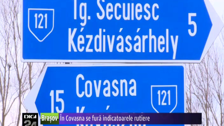  In Covasna se fura indicatoarele rutiere Imagine
