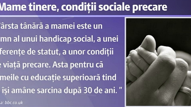 In Marea Britanie, copiii cu mame mai tinere de 30 de ani au mai putine sanse de supravietuire, sugereaza un raport oficial Imagine