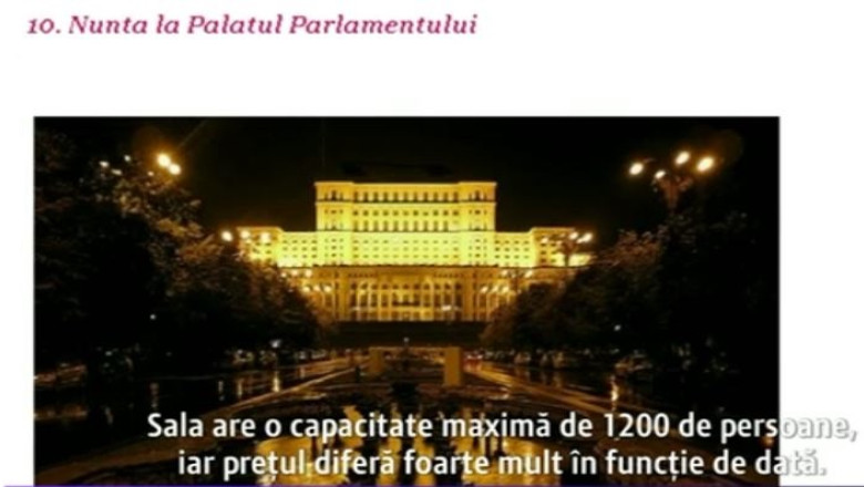 In Palatul Parlamentului au loc nunti si botezuri pe ascuns. Administratia vrea sa ridice interdictia Imagine
