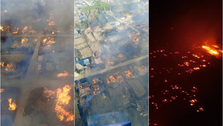 In Rusia, un sat a ars aproape in totalitate. Incendii puternice extinse si la localitatile din apropiere. Cel putin o persoana a murit Imagine