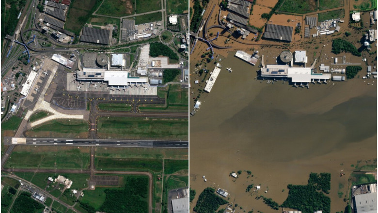 Inainte si dupa: Imaginile din satelit arata dezastrul lasat in urma de inundatiile devastatoare din Brazilia Imagine