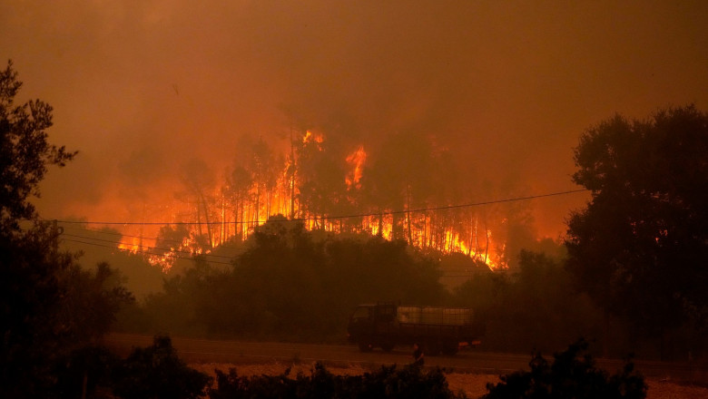 Incendii in Portugalia. Doi batrani au murit in timp ce incercau sa fuga din calea flacarilor. Trupurile au fost gasite intr-o masina Imagine