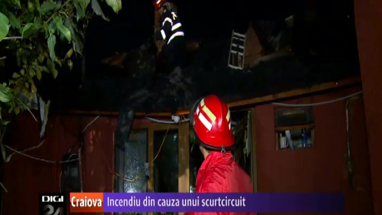 Incendiu in centrul Craiovei, din cauza unui scurtcircuit   Imagine