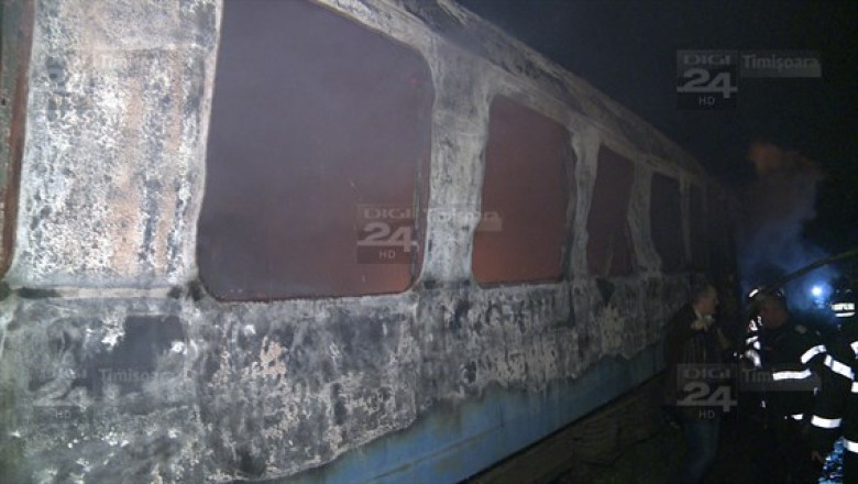 Incendiu in Gara de Nord din Timisoara: a ars un vagon unde se adaposteau oamenii strazii Imagine