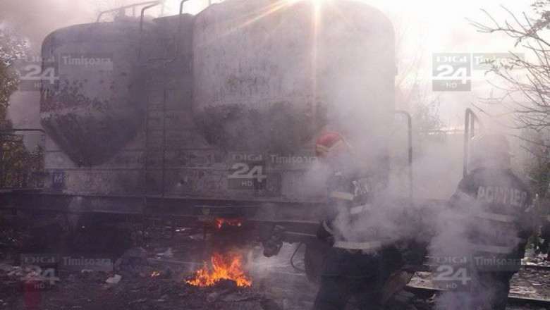 Incendiu in Gara de Nord din Timisoara: un vagon dezafectat, in flacari Imagine