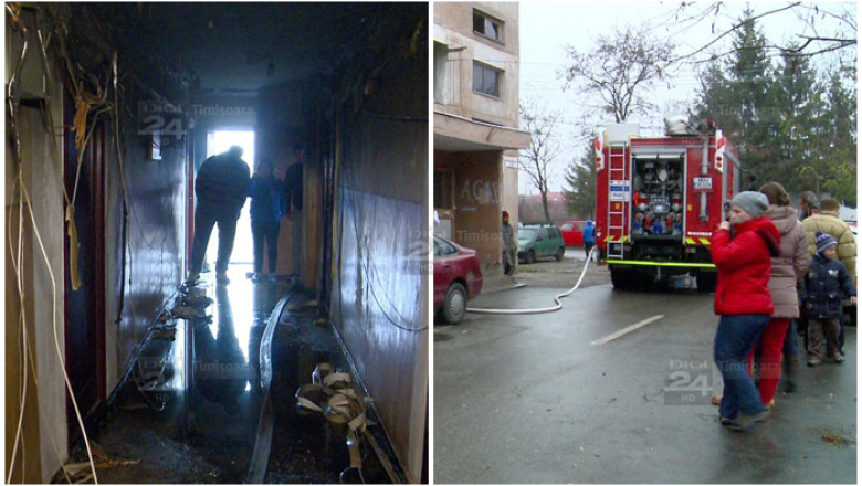 Incendiu intr-un bloc din Timisoara. Zeci de locatari, evacuati, caci aerul devenise de nerespirat  Imagine