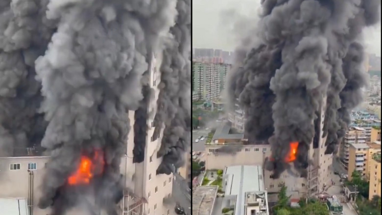 Incendiu intr-un centru comercial din China. Opt persoane au murit si altele sunt blocate Imagine