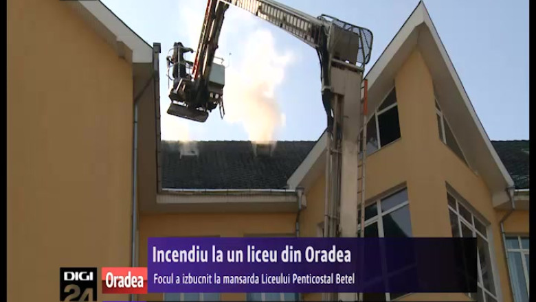 Incendiu la o scoala din Oradea. Focul a izbucnit la mansarda Liceului Penticostal Betel Imagine