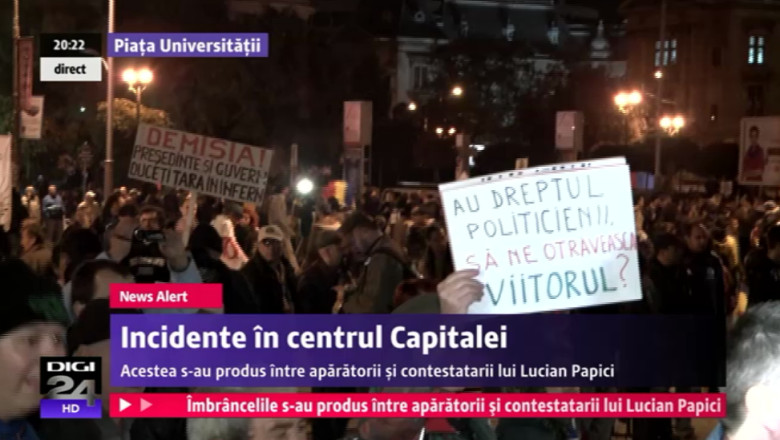 Incidente in centrul Capitalei, la protestul fata de Rosia Montana Imagine