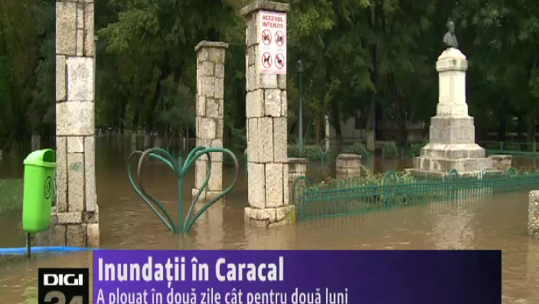 Inundatii in Caracal. A plouat in doua zile cat pentru doua luni Imagine