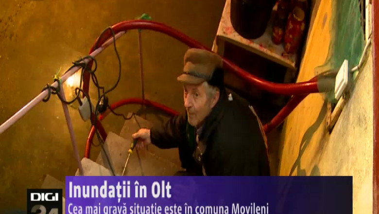 Inundatii in judetul Olt. Cea mai grava situatie este in comuna Movileni Imagine