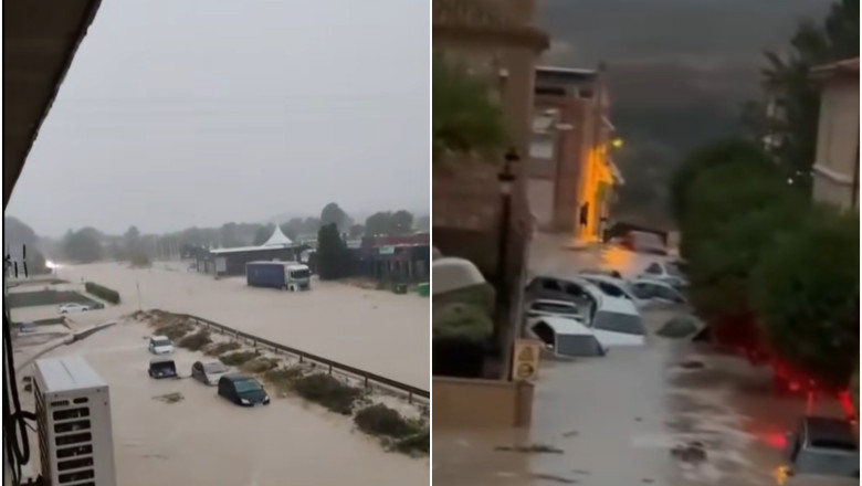 Inundatii in regiunea Valencia din Spania: Masini luate de torenti, oameni salvati in ultimul moment Imagine