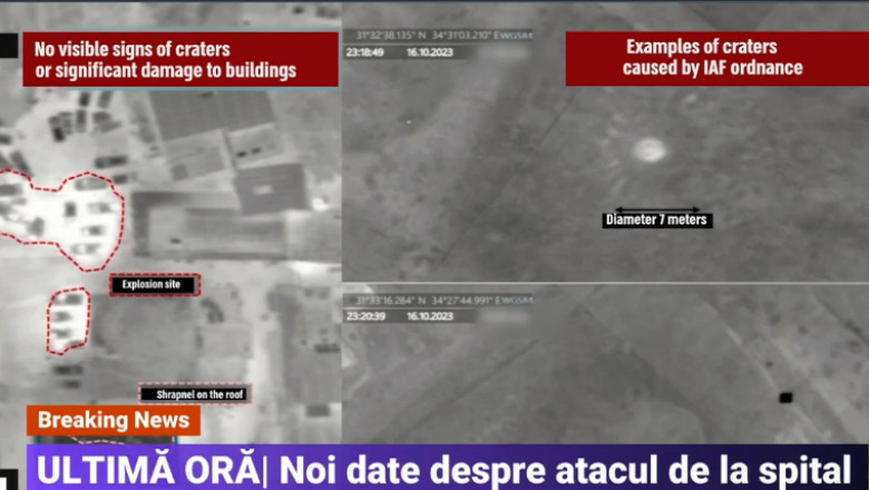 Israelul publica imagini cu atacul asupra spitalului din Gaza si sustine ca teroristii si-au bombardat propriii cetateni Imagine