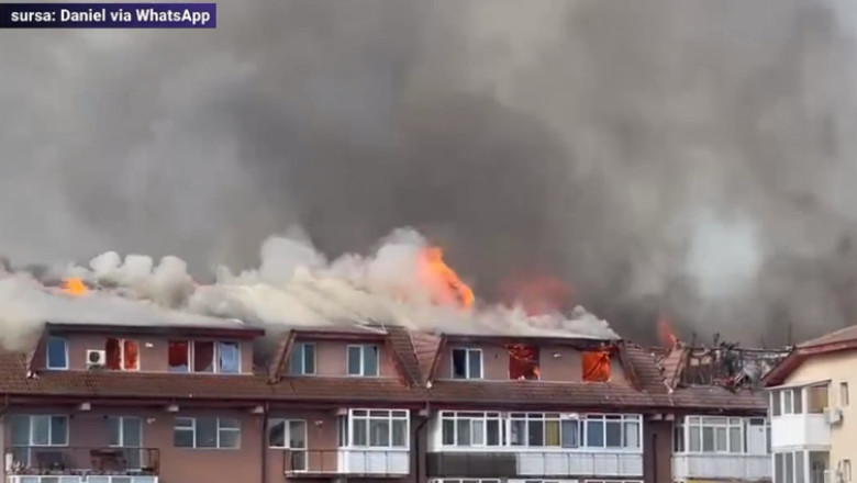 ISU Dolj a anuntat care este cauza probabila a incendiului violent din Craiova care a afectat mai multe blocuri Imagine