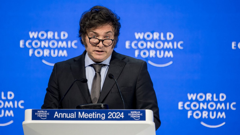 Javier Milei lauda pietele libere si critica socialismul la Davos, in prima calatorie prezidentiala internationala Imagine