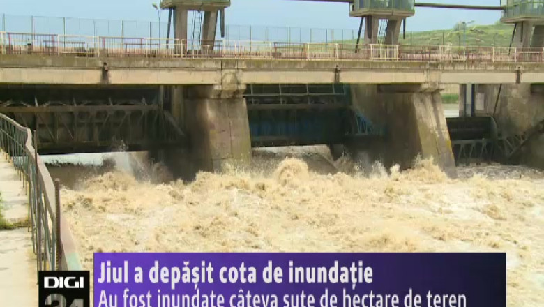 Jiul a depasit cota de inundatie in Dolj. Cateva sute de hectare de teren au fost inundate   Imagine