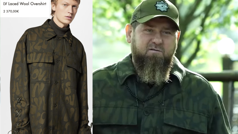 Kadirov a participat la o intrunire cu generalii sai purtand o geaca Louis Vuitton de 2.400 de euro Imagine