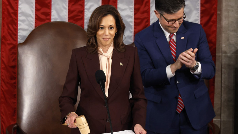 Kamala Harris, cel mai umilitor moment din cariera. Ea a fost cea care a certificat victoria lui Donald Trump Imagine