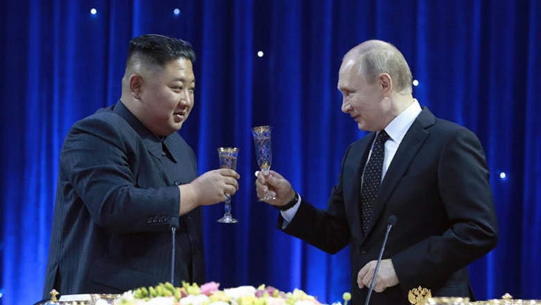 Kim Jong Un si Vladimir Putin si-au scris unul altuia si si-au promis sprijin "de lunga durata" Imagine