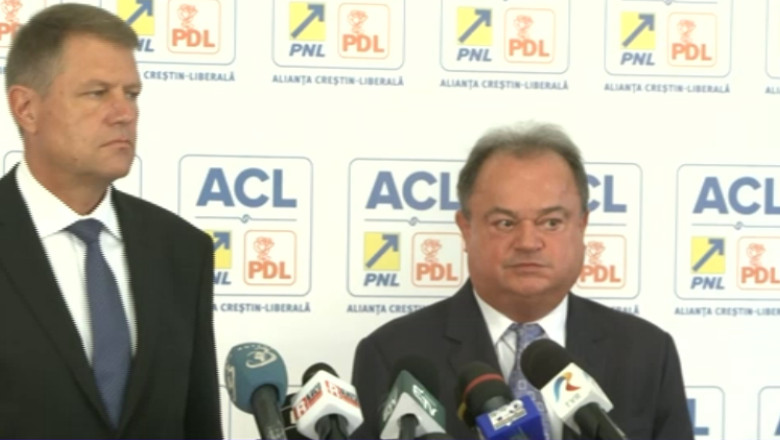 Klaus Iohannis si Vasile Blaga: Traian Basescu e obligat sa spuna tot ce stie despre prezidentiabili Imagine