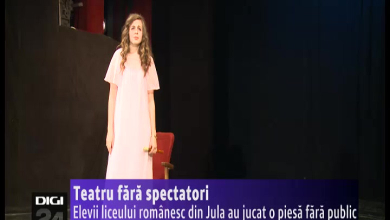 La Oradea, elevii liceului romanesc din Gyula (Ungaria) au jucat o piesa fara public Imagine
