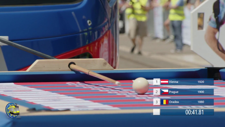 La Oradea, s-a jucat biliard cu tramvaie: „Tram biliard”, „Tram bowling” si alte probe inedite de la Campionatul European al Vatmanilor Imagine
